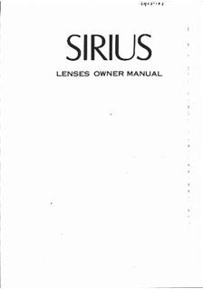 Sirius 28-70/3.5-4.5 manual. Camera Instructions.